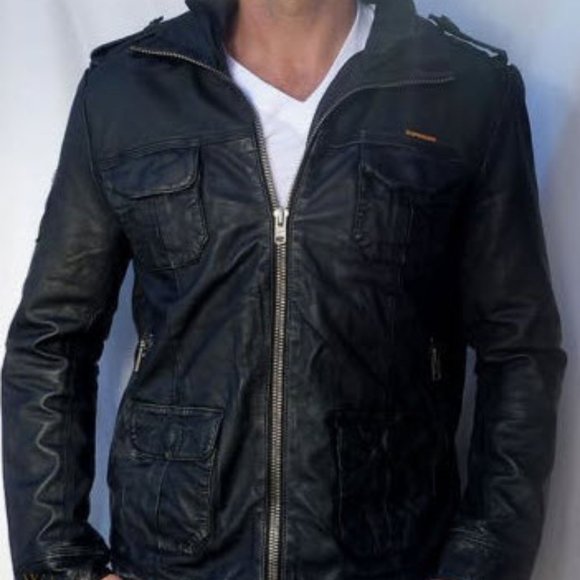 SuperDry Leather Jacket - Picture 3 of 8